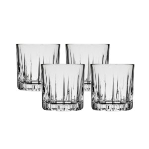 Ocean Glass Traze PRE Rocks Glasses (4-Pieces). 12-ounce. Dishwasher Safe