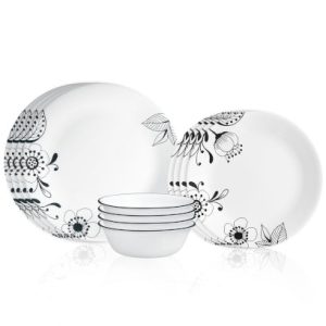 Corelle Inked Poppy 12-piece Dinnerware Set. Service for 4