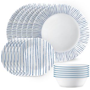 Corelle Nautical Stripes 18-piece Dinnerware Set. Service for 6