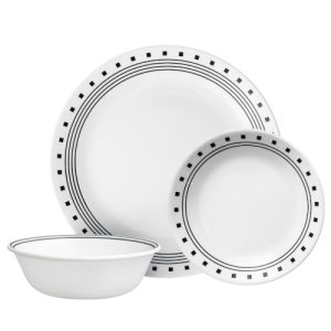 Corelle City Block 18-piece Mugless Dinnerware Set. Service for 6