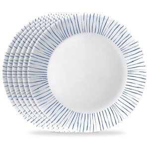 Corelle Botanical Stripes 10.25 Dinner Plate. 6 pack