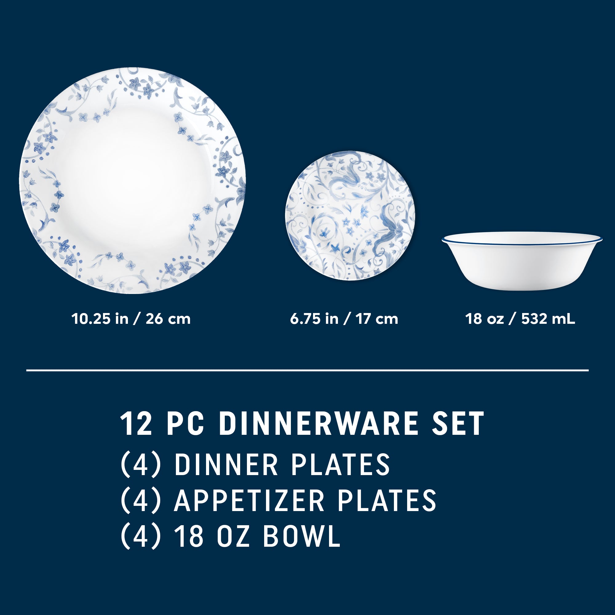 Corelle Darlington 12-piece Dinnerware Set. Service for 4 - Image 6