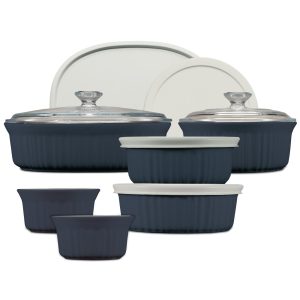 CorningWare French Colors 12-piece Oval Bakeware Set. Navy