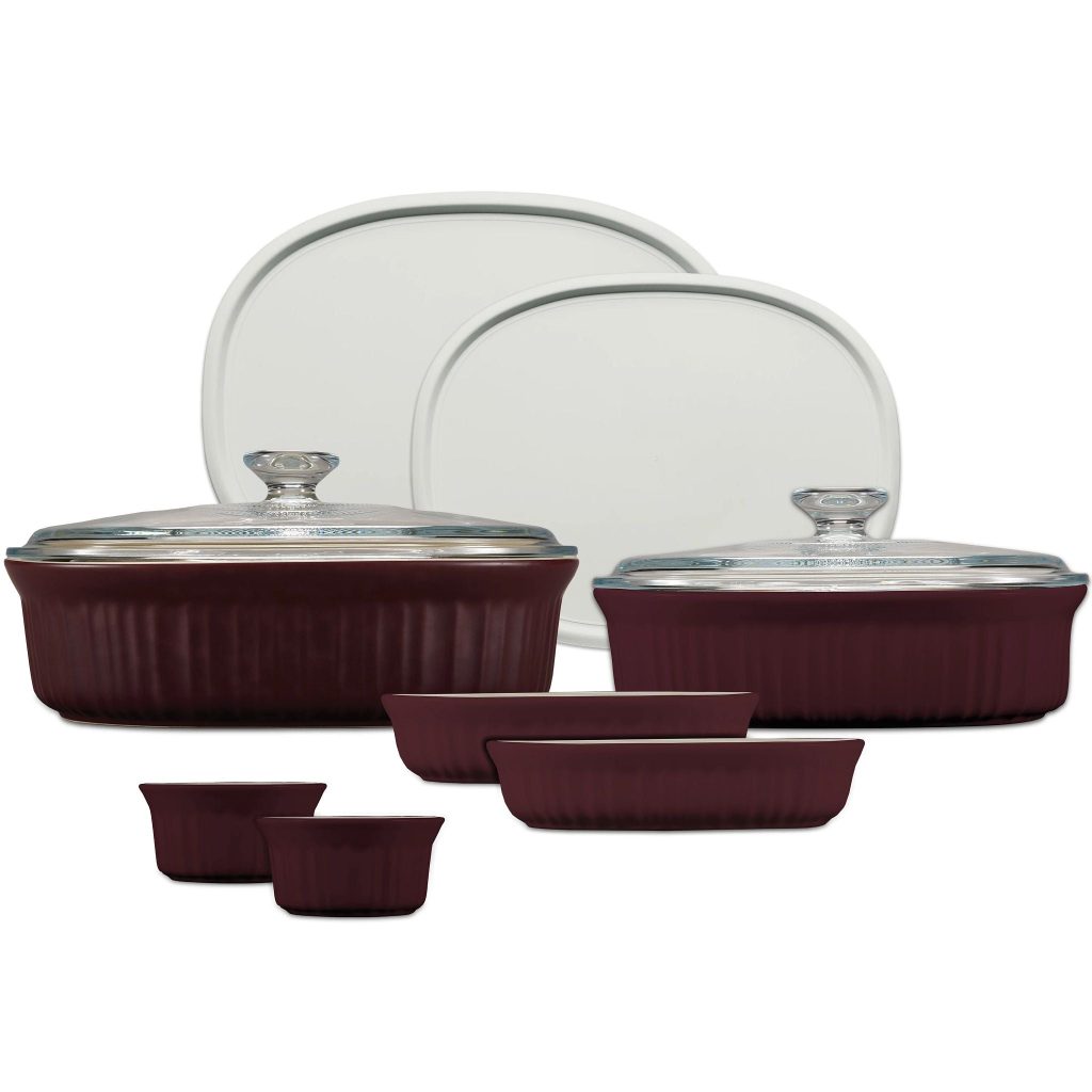 CorningWare French Colors 10-piece Bakeware Set. Cabernet