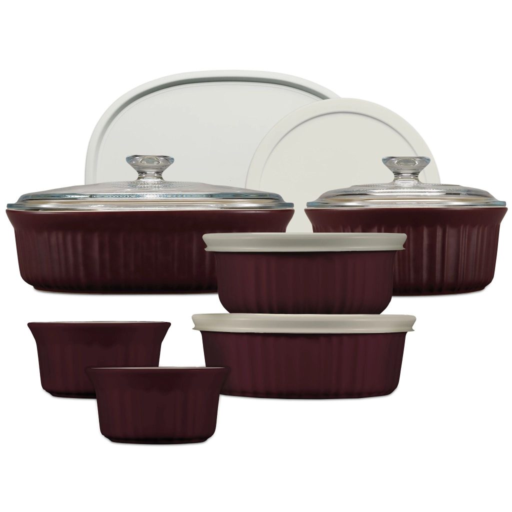CorningWare French Colors 12-piece Bakeware Set. Cabernet