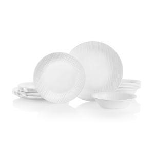 Corelle Linen Weave 18-piece Dinnerware Set. Service for 6