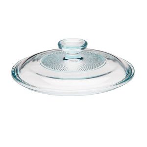 CorningWare French White Fluted Glass Lid for 1.5-quart Round Baking Dish