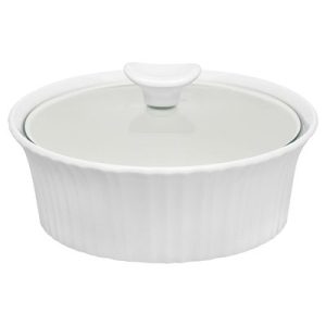 CorningWare French White 1.5-quart Round Casserole Dish with Lid